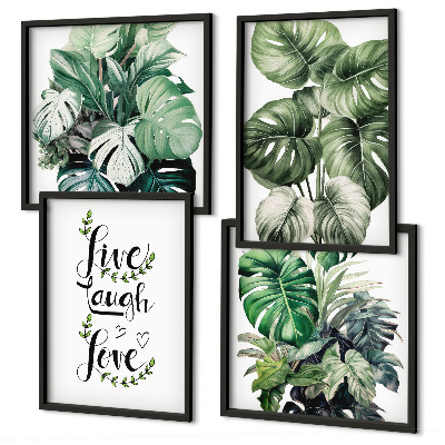 Composição de quadros Plantas frondosas vivem, riem, amam
