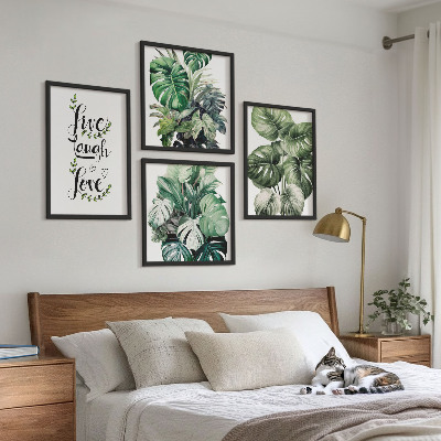 Composição de quadros Plantas frondosas vivem, riem, amam