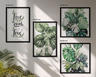 Composição de quadros Plantas frondosas vivem, riem, amam