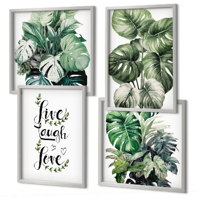 Composição de quadros Plantas frondosas vivem, riem, amam