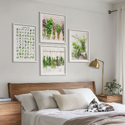 Composição de quadros Ervas secas para a cozinha
