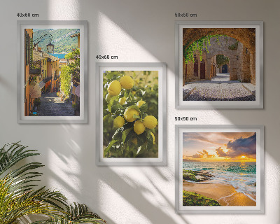 Composição de quadros Ruas pitorescas à beira-mar, praia