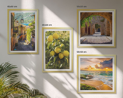 Composição de quadros Ruas pitorescas à beira-mar, praia