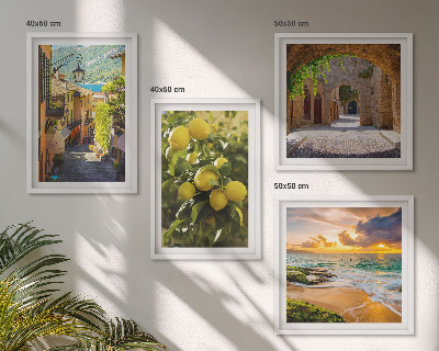 Composição de quadros Ruas pitorescas à beira-mar, praia