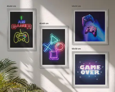Composição de quadros de gamepads com legendas de ícones de jogador
