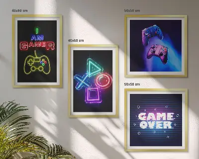 Composição de quadros de gamepads com legendas de ícones de jogador