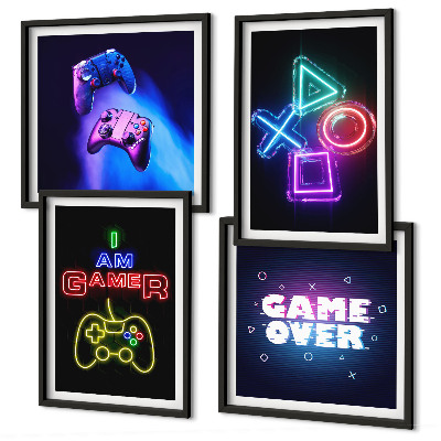 Composição de quadros Gamepads, legendas do ícone do jogador