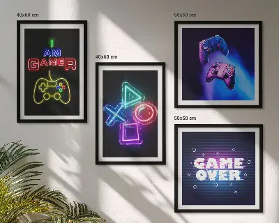 Composição de quadros de gamepads com legendas de ícones de jogador