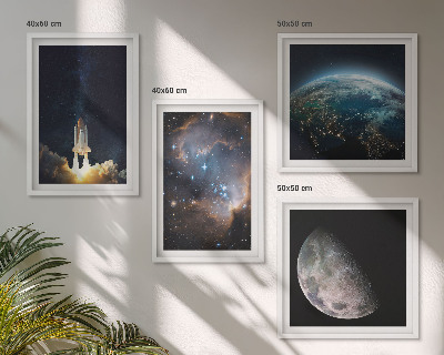 Composição de quadros Espaço Terra foguete galáxia