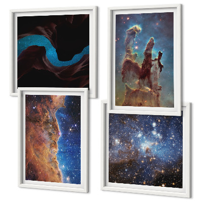 Composição de quadros Paisagens espaciais de galáxias