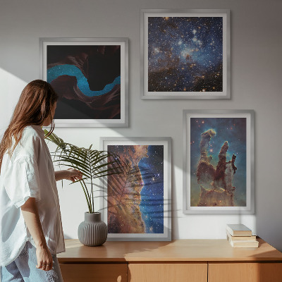 Composição de quadros Paisagens espaciais de galáxias