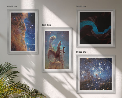 Composição de quadros Paisagens espaciais de galáxias