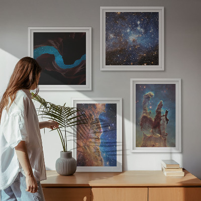 Composição de quadros Paisagens espaciais de galáxias