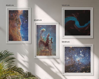 Composição de quadros Paisagens espaciais de galáxias