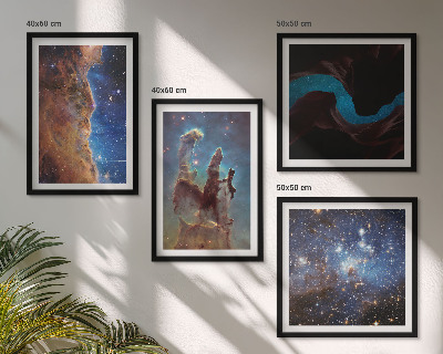Composição de quadros Paisagens espaciais de galáxias