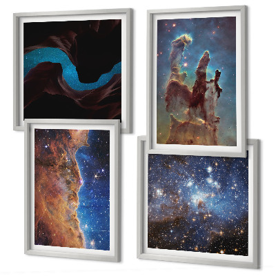 Composição de quadros Paisagens espaciais de galáxias