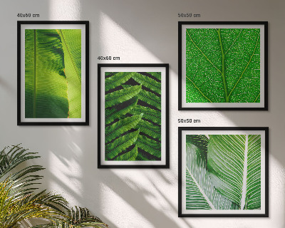 Políptico com moldura Close-up de folhas tropicais