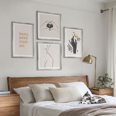 Composição de quadros Ilustrações minimalistas boho