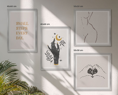Composição de quadros Ilustrações minimalistas boho