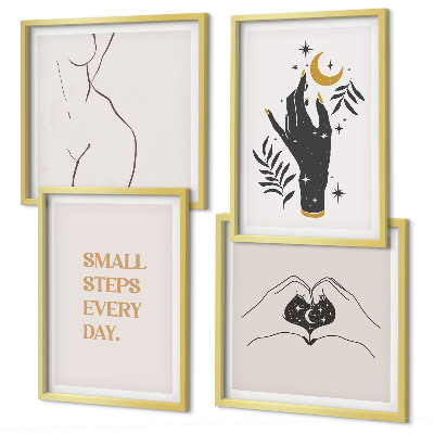 Composição de quadros Ilustrações minimalistas boho