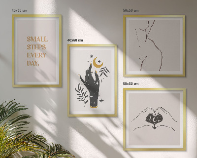 Composição de quadros Ilustrações minimalistas boho