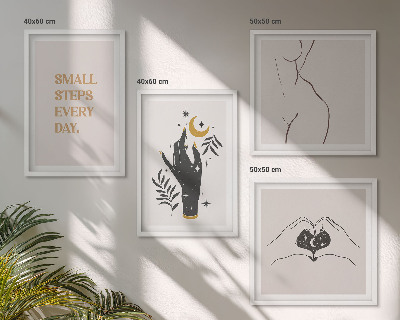 Composição de quadros Ilustrações minimalistas boho