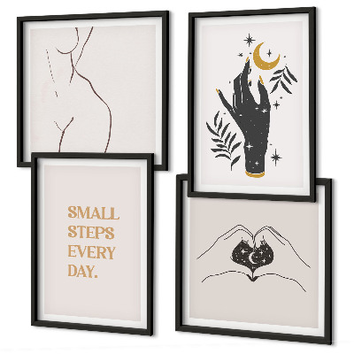 Composição de quadros Ilustrações minimalistas boho
