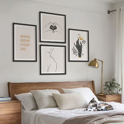 Composição de quadros Ilustrações minimalistas boho