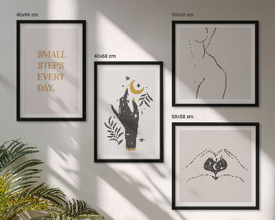 Composição de quadros Ilustrações minimalistas boho