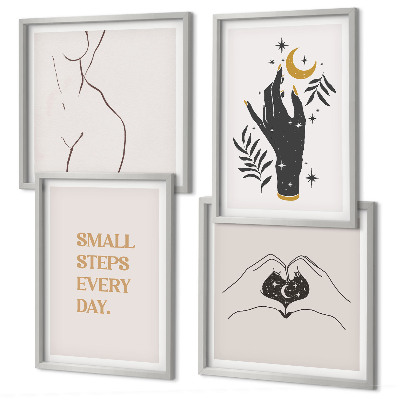 Composição de quadros Ilustrações minimalistas boho