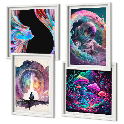 Composição de quadros Ilustrações coloridas de arte fantástica