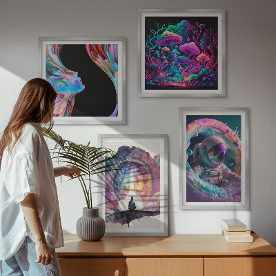 Composição de quadros Ilustrações coloridas de arte fantástica