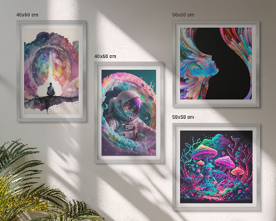Composição de quadros Ilustrações coloridas de arte fantástica