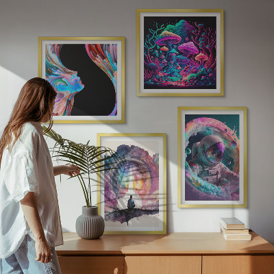 Composição de quadros Ilustrações coloridas de arte fantástica