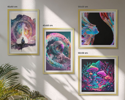 Composição de quadros Ilustrações coloridas de arte fantástica