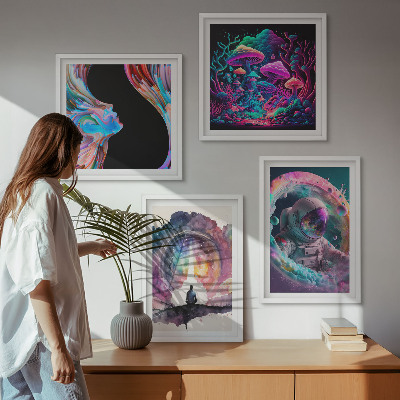 Composição de quadros Ilustrações coloridas de arte fantástica