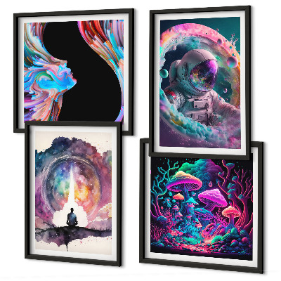 Composição de quadros Ilustrações coloridas de arte fantástica
