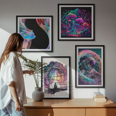 Composição de quadros Ilustrações coloridas de arte fantástica