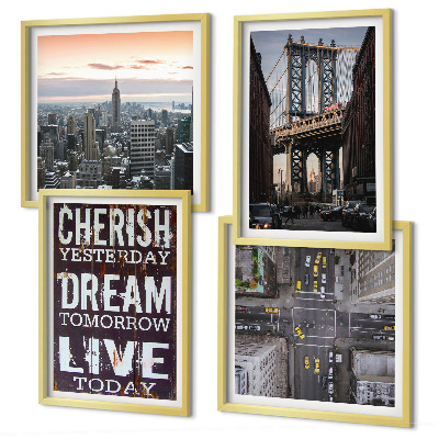 Composição de quadros citação sobre paisagens de Nova York