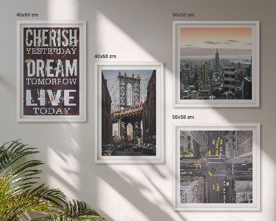 Composição de quadros citação sobre paisagens de Nova York