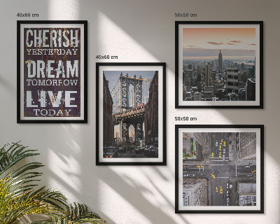 Composição de quadros citação sobre paisagens de Nova York