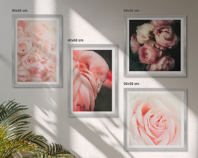 Políptico com moldura flamingos rosa pastel