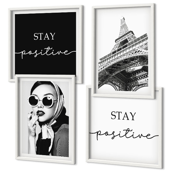 Composição de quadros Retratos da Torre Eiffel slogans