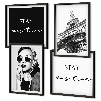 Composição de quadros Retratos da Torre Eiffel slogans