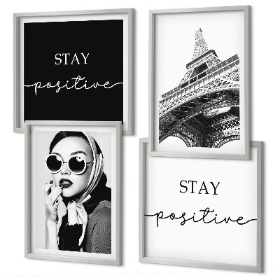 Composição de quadros Retratos da Torre Eiffel slogans