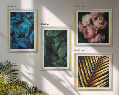 Composição de quadros Folhas e flores em cores