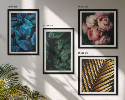 Composição de quadros Folhas e flores em cores