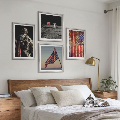 Composição de quadros Símbolos americanos Bandeira dos EUA