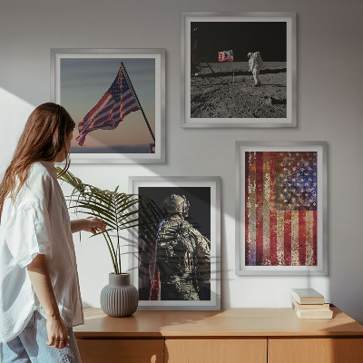 Composição de quadros Símbolos americanos Bandeira dos EUA