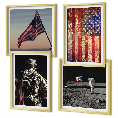 Composição de quadros Símbolos americanos Bandeira dos EUA